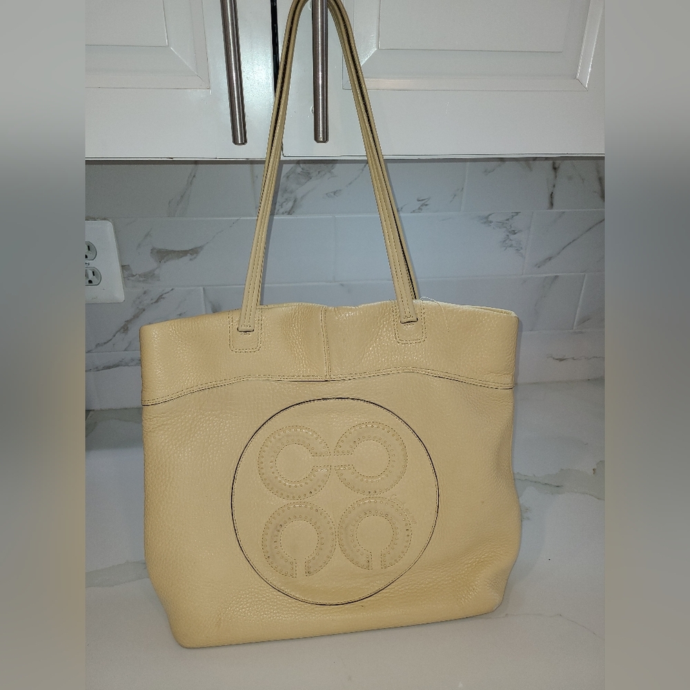Coach Laura Light Yellow Leather Tote Bag GUC